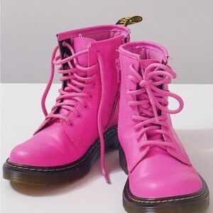 Dr. Martens Bright Pink Lace-Up Combat Boots